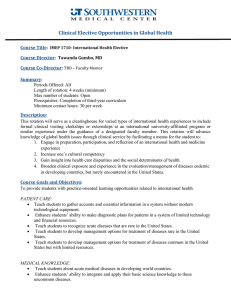 Clinical Elective Opportunities in Global Health