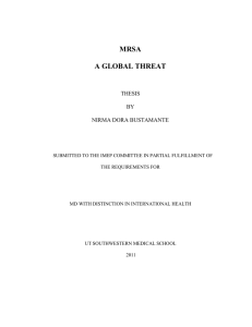 MRSA A GLOBAL THREAT THESIS BY
