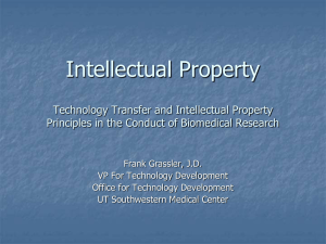 Intellectual Property  Technology Transfer and Intellectual Property