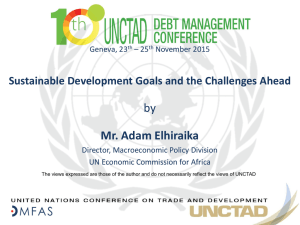 by Mr. Adam Elhiraika Sustainable Development Goals and the Challenges Ahead