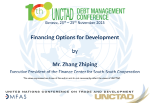 Financing Options for Development Mr. Zhang Zhiping by