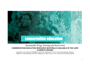 conservation education Sustainable living, learning and local action
