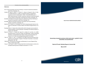 Ecosystem services assessment guideline References