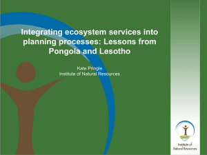 Integrating ecosystem services into planning processes: Lessons from Pongola and Lesotho