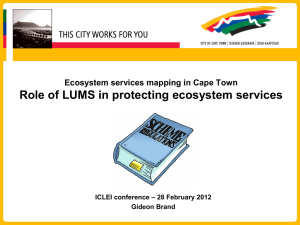 Role of LUMS in protecting ecosystem services – 28 February 2012