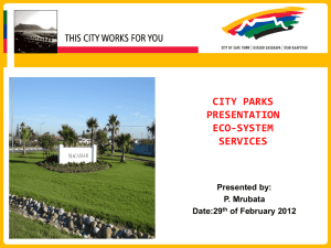 CITY PARKS PRESENTATION ECO-SYSTEM