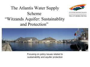 The Atlantis Water Supply Scheme “Witzands Aquifer: Sustainablity