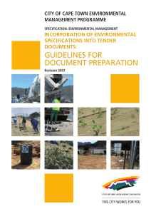 GUIDELINES FOR DOCUMENT PREPARATION CITY OF CAPE TOWN ENVIRONMENTAL MANAGEMENT PROGRAMME