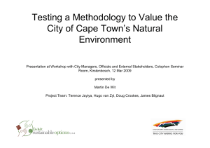 Testing a Methodology to Value the City of Cape Town’s Natural Environment