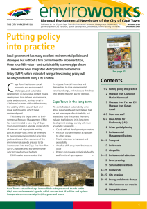 Biannual Environmental Newsletter of the City of Cape Town