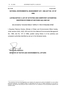 ________________________________________________________________ NATIONAL ENVIRONMENTAL MANAGEMENT ACT, 1998 (ACT NO. 107 OF