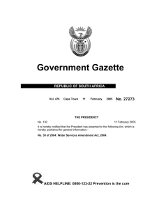 Government Gazette No. 27273 REPUBLIC OF SOUTH AFRICA