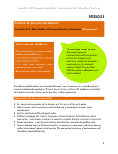 APPENDIX 3 Guidelines for Environmental Education