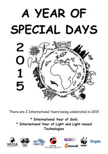 A YEAR OF SPECIAL DAYS  * International Year of Soils