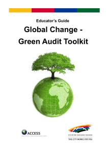 Global Change - Green Audit Toolkit Educator’s Guide