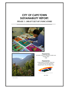 CITY OF CAPE TOWN SUSTAINABILITY REPORT: