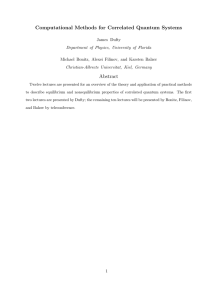Computational Methods for Correlated Quantum Systems Abstract James Dufty