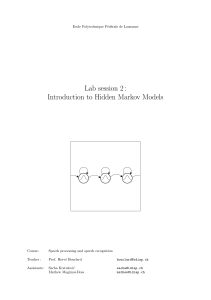 Lab session 2 : Introduction to Hidden Markov Models