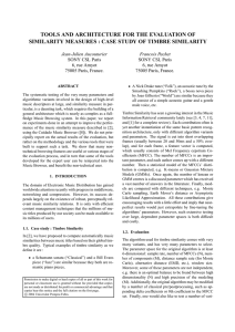 TOOLS AND ARCHITECTURE FOR THE EVALUATION OF Jean-Julien Aucouturier Francois Pachet