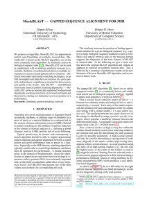 MusicBLAST — GAPPED SEQUENCE ALIGNMENT FOR MIR