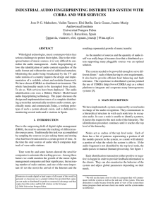 INDUSTRIAL AUDIO FINGERPRINTING DISTRIBUTED SYSTEM WITH CORBA AND WEB SERVICES