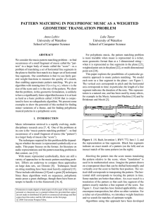 PATTERN MATCHING IN POLYPHONIC MUSIC AS A WEIGHTED GEOMETRIC TRANSLATION PROBLEM