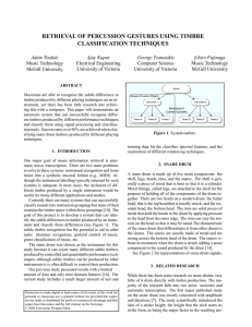 RETRIEVAL OF PERCUSSION GESTURES USING TIMBRE CLASSIFICATION TECHNIQUES