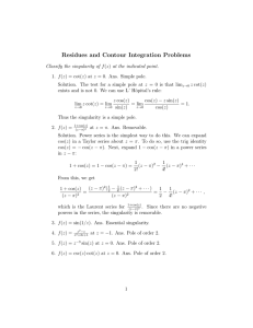 Residues and Contour Integration Problems