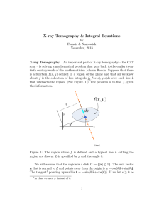 X-ray Tomography &amp; Integral Equations