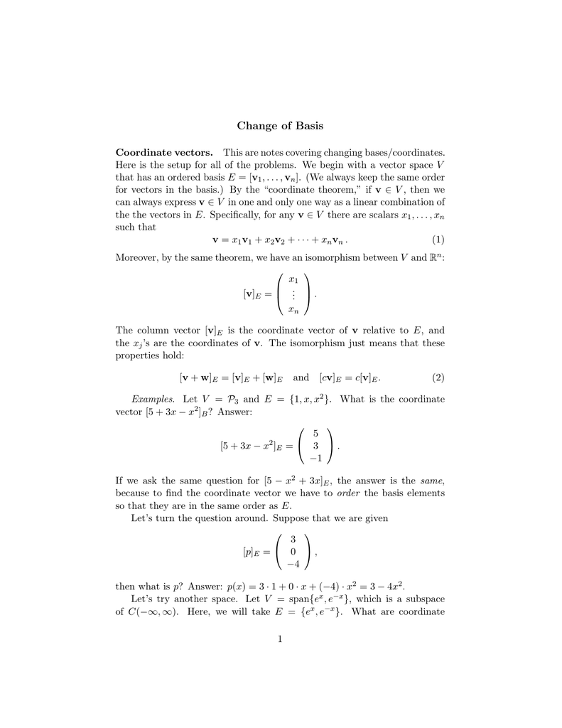 Change Of Basis