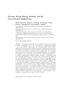 Vacuum Stress-Energy Density and Its Gravitational Implications Ricardo Estrada , Stephen A Fulling