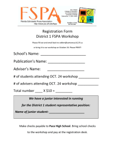 Registration Form District 1 FSPA Workshop