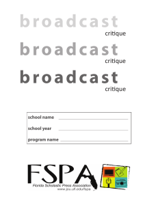 b ro a d c a s t  critique school name