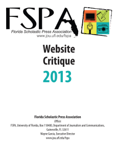 2013 Website Critique Florida Scholastic Press Association
