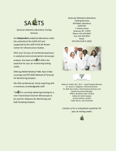 SA TS Syracuse Asbestos Laboratory Testing Services