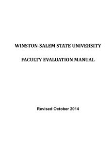 WINSTON-SALEM STATE UNIVERSITY FACULTY EVALUATION MANUAL  Revised October 2014