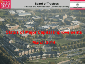 Status of Major Capital Improvements March 2014 Board of Trustees