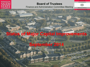 Status of Major Capital Improvements September 2014 Board of Trustees