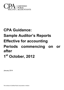CPA Guidance: Sample Auditor’s Reports Effective for accounting