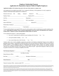 Employee Scholarship Program Application for Dependents (Spouse/Child) of Eligible Employees