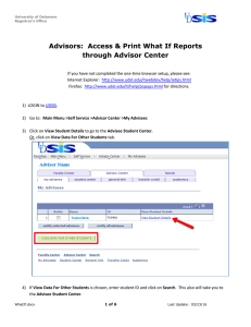 Advisors:  Access &amp; Print What If Reports through Advisor Center