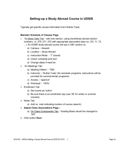 Setting-up a Study Abroad Course in UDSIS
