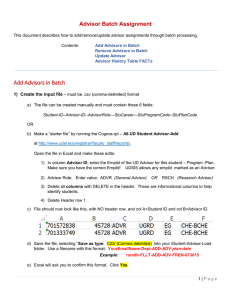 Add Advisors in Batch  Advisor Batch Assignment