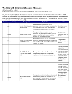Working with Enrollment Request Messages UD Registrar's Office 6.22.12