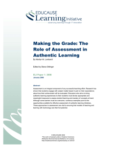 Making the Grade: The Role of Assessment in Authentic Learning