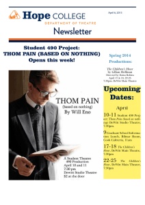 Newsletter Upcoming Dates: April
