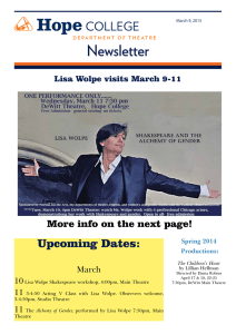 Newsletter Upcoming Dates: More info on the next page! March