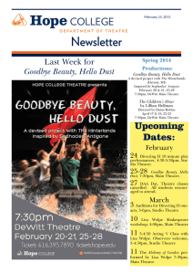 Newsletter Last Week for Goodbye Beauty, Hello Dust