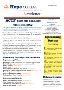 Newsletter ACTF Sign-up deadline THIS FRIDAY!