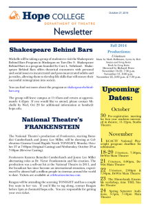 Newsletter Shakespeare Behind Bars